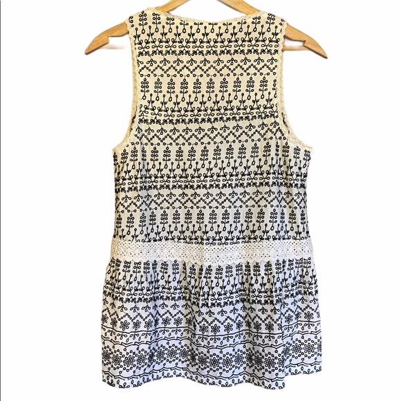 Maeve Cammie peplum top white & black eyelet XS NWT fairy dainty - Picture 4 of 12